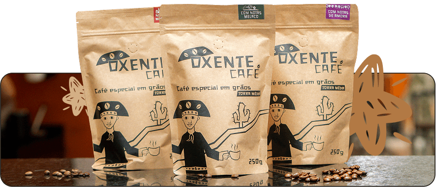 Imagem com cafés da Oxente Café